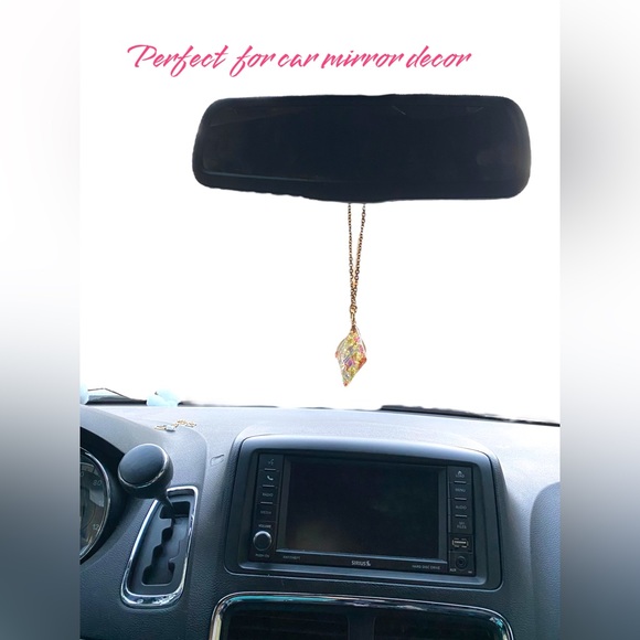 Breathe Deep OM Floral Resin Car Rear View Mirror Key Chain Purse Accessories - Picture 6 of 11